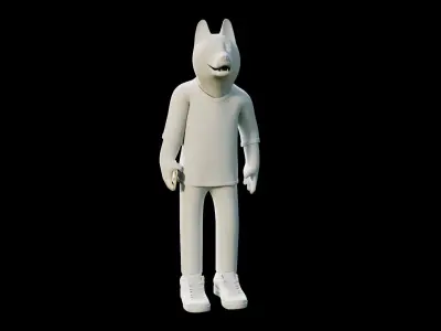 Jack humanoid dog character  3D model