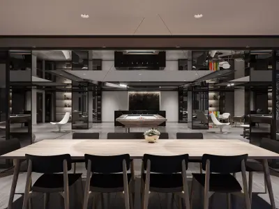 Luxury Party Room with Billiard Table  Modern 3D Interior Design 3D model