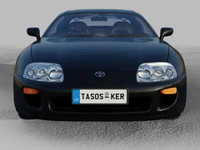 Toyota Supra Mk 4 1989 Interior Low-poly 3D model