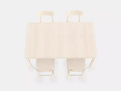 RONNINGE - RONNINGE Table and 4 chairs Low-poly 3D model