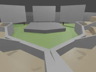 Amphitheater auditorium with circular seating area Free low-poly 3D model
