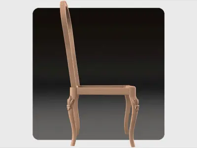 Woodcarving chair for CNC 07 3D model