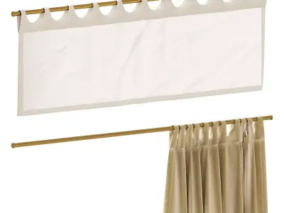 Curtain HE-No 04 Cafe Curtain 02 3D model