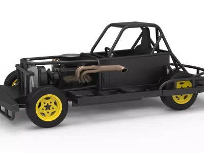 New Zealand Vintage Stock car Base Scale 1 to 25 3D print model