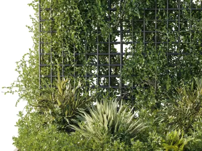 A Garden of Plants shrubs and palms - outdoor garden set 187 Low-poly 3D model