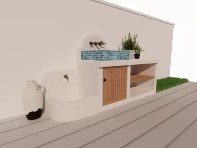 Bathroom Cabinet With Sink -B6 3D model