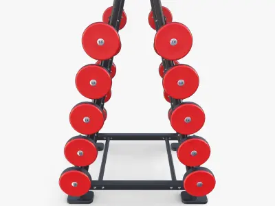 Barbell rack double 3D model