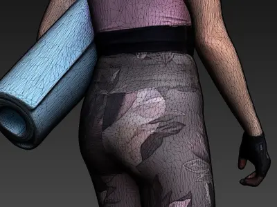 Stylized Fitness Character Low-poly 3D model