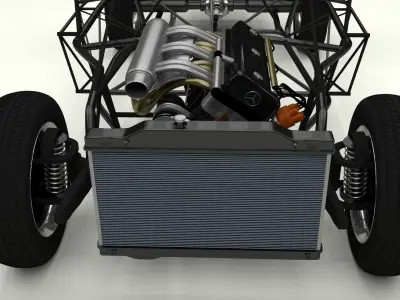 Mercedes 300SL with chassis Pack 3D model