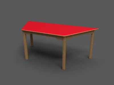 Laminate Top Kids Table Low-poly 3D model