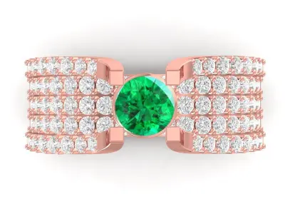 Luxury Pave Wide Band Diamond Ring for Women  3520 3D print model