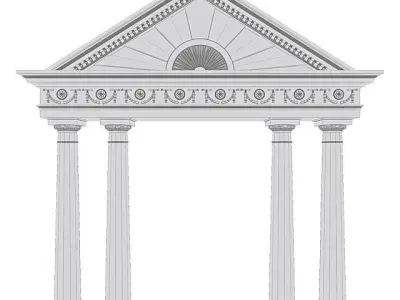 Pediment marble arch Low-poly 3D model