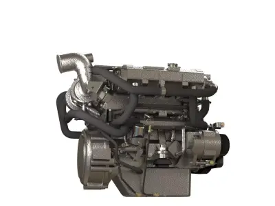 Bobtail 4LV Marine Diesel Engine 3D Model PBR Textured Yanmar 3D model