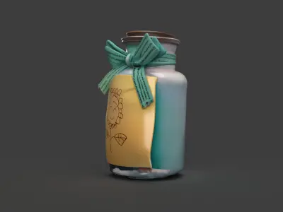 Chinese bottle  Low-poly 3D model