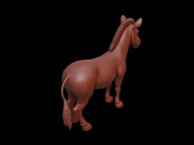 Zebra Animal Sculpture 3D print model
