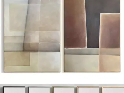 Plaster Two Photo Frame 326 Low-poly 3D model