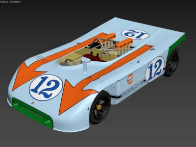 Porsche 908 - 3 1970 - Gulf Race Version Low-poly 3D model