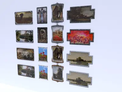 Marble Picture Frames Low-poly 3D model