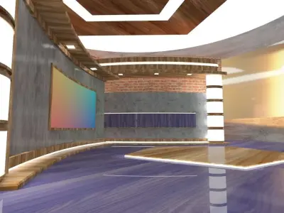 Visual Studio 3D TV panel 3D model