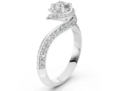 Twisted Engagment Ring 3D print model