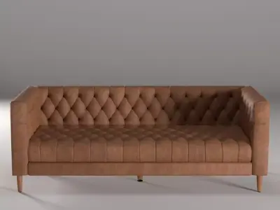 Four Hands Williams Leather Sofa - Natural Washed Chocolate 3D model