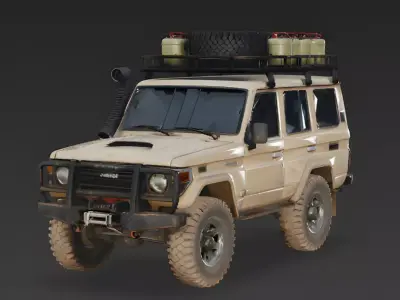 Rugged Desert Survival SUV 3D Model Low-poly 3D model