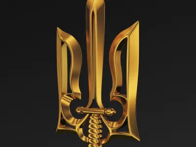 Stylized Ukrainian Tryzub M 1 3D model