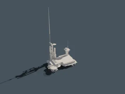 futuristic spaceship launch pad 3D model