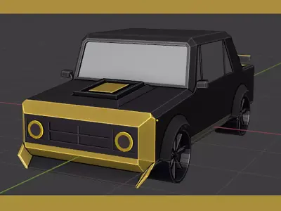 Camaro SS 1968 model car Low-poly 3D model