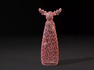 Christmas decor lamp elk 3D print model