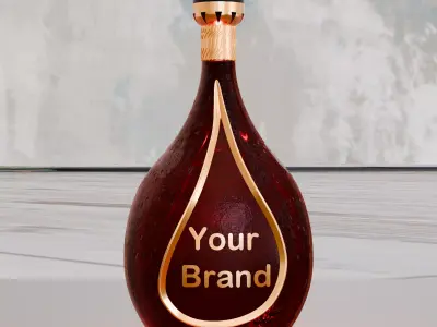 Luxury Wine Bottle Stylized Branding-Ready 3D Model 3D model