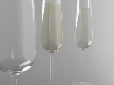 champagne glas 3D model