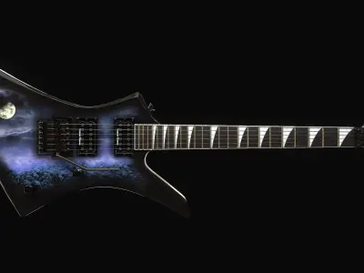 Electric guitar Jackson Kelly 3 skins Low-poly 3D model