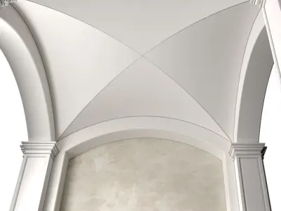 Arched Vaulted Gallery  Decorative plaster 3D model