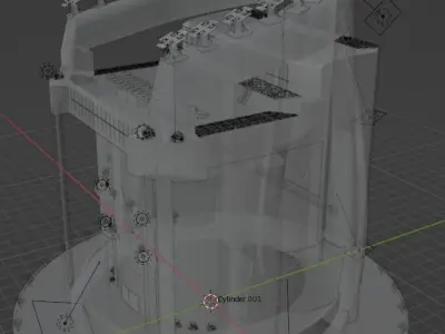 Futuristic building concept 3D model purchase