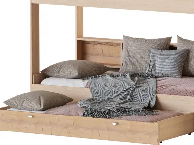 Three-tier bed Golden Kids 10 3D model