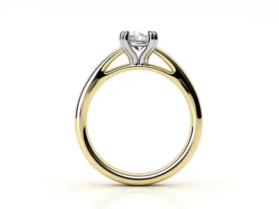 cr-09 diamond solitaire engagement ring gold 3D print model