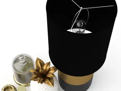 Table Lamp and Pineapple 3D model