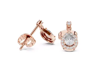 Pear  Diamond Earring 3D print model