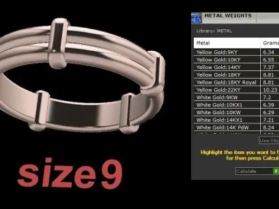 Rope Style Fashion Band Ring Size9 3D print model