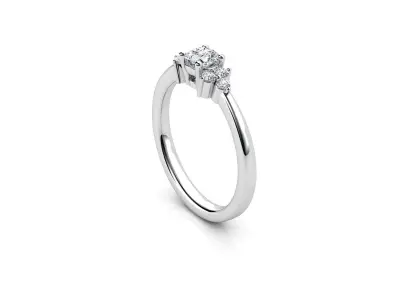 ZDR039 solitaire diamond engagement ring 3D print model