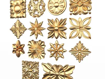 Rosette Carved Collection CNC Low-poly 3D model