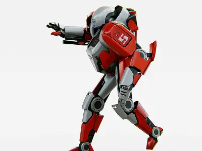 COMBAT DROID IONOS Rigged for Unreal Engine - Unity - MIXAMO 3D model