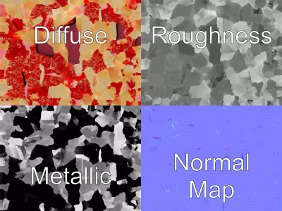 Festive Gift Box Red Gold Filigree model pack Low-poly 3D model