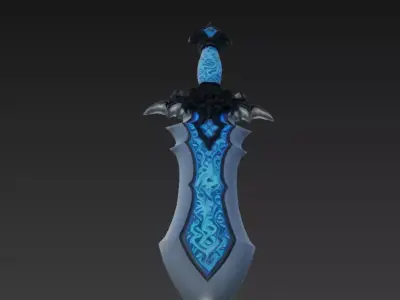 Frostborne Edge - Low Poly Stylized Ice Sword 10K Low-poly 3D model
