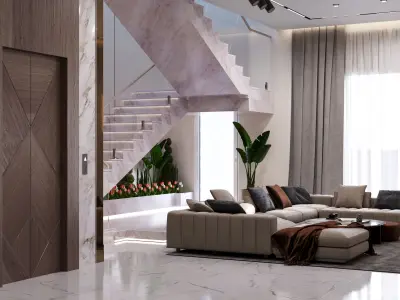 hall  living room 3D model