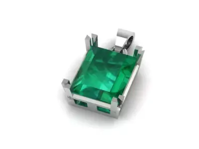 emerald-style green gemstone pendant  3D print model