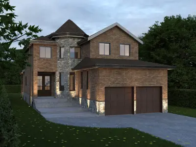 Residential-Building-vol-02-Plan Low-poly 3D model