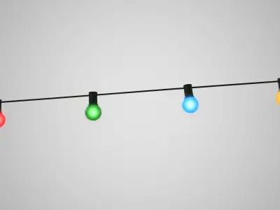 String Christmas Lights V8 Low-poly 3D model