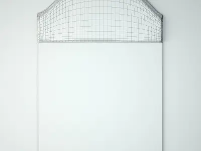 Old Blue Architectural Panel Mirror 3D model